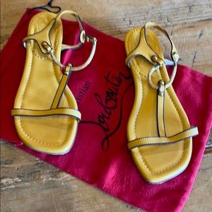 Christian Louboutin yellow gold sandal
